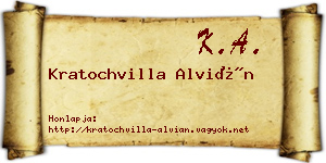 Kratochvilla Alvián névjegykártya